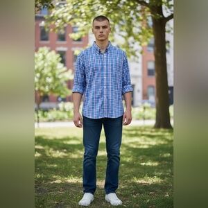 Lands End Men's Size XL Causal Button Up Shirt